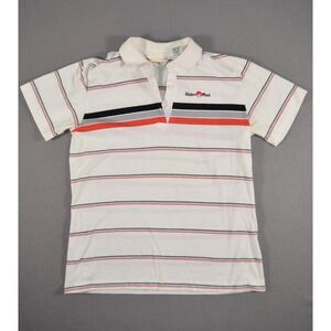 Vintage Quantum Wailea Maui Golf Polo Shirt Mens Small Striped 80s Hawaii White